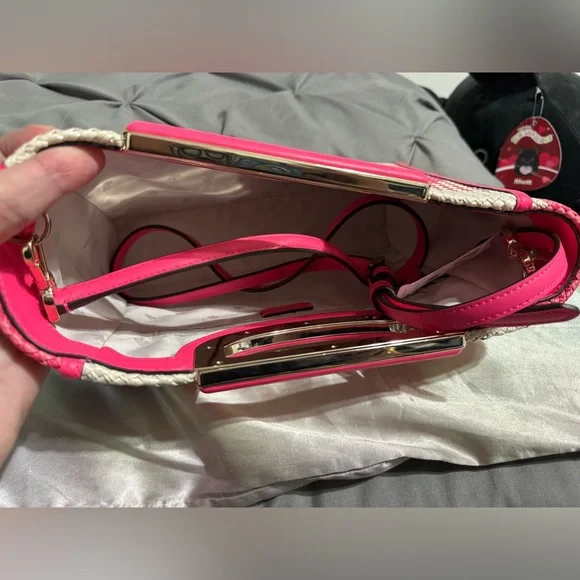 Kate Spade Pink and White Woven Tote - Picture 4 of 7